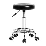 Adjustable Work Rotating Saddle Chair 5 Rolls Leather Lift Bar Swivel Stool